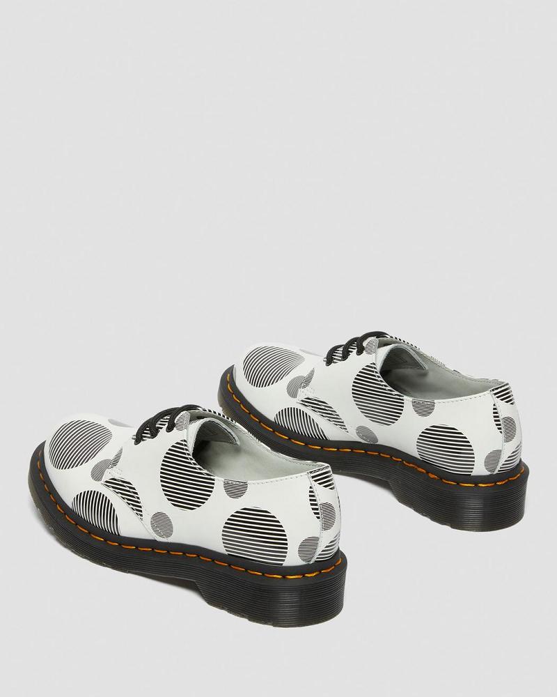 Women's Dr Martens 1461 Polka Dot Smooth Leather Oxfords Shoes White | AU 366AHK